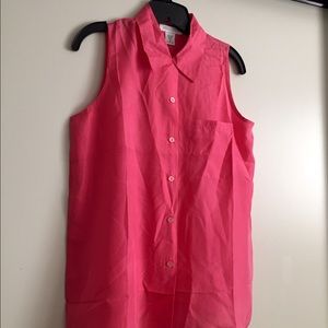 Coral sleeveless blouse